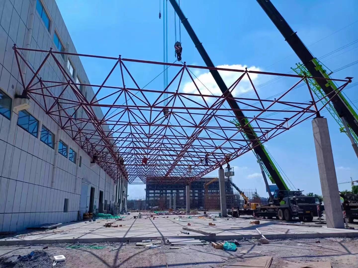 舞钢江苏宿迁国望高科纤维公司 -生活楼网架 成品库网架 立体库网架